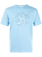 Stone Island Logo Print T-shirt, Men's, Size: Large, Blue, Cotton