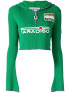 Ground Zero Hooded Cropped Jumper - Green