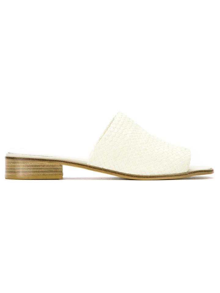 Sarah Chofakian Leather Mules - White