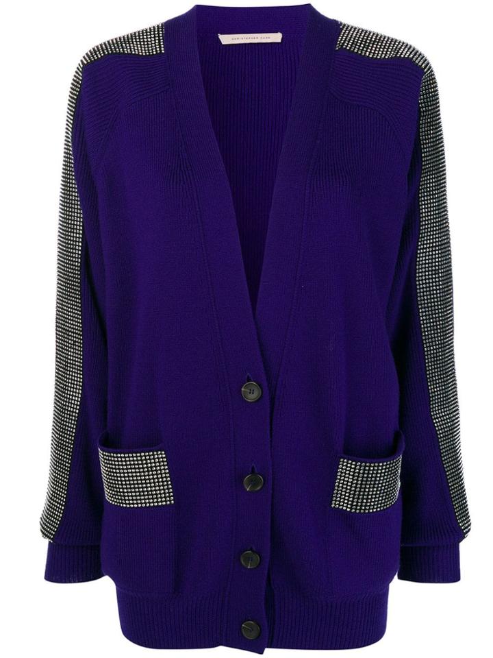 Christopher Kane Crystal Band Cardigan - Purple