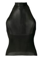 Petar Petrov Jersey Halterneck Top - Black