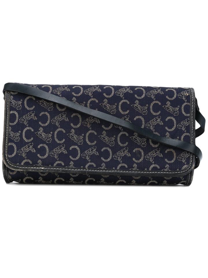 Céline Vintage Small Monogram Foldover Bag - Blue