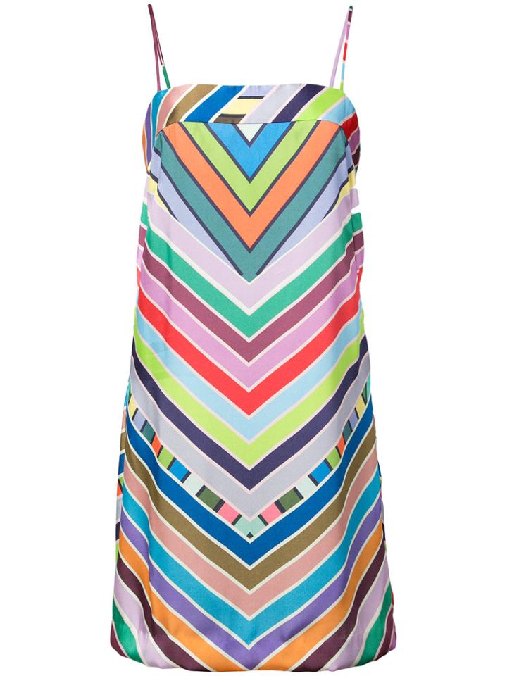 Milly Rainbow Chevron Striped Mini Dress - Multicolour