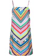 Milly Rainbow Chevron Striped Mini Dress - Multicolour