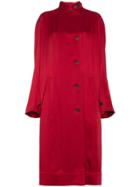 Haider Ackermann Silk Single Breasted Coat - Red