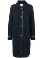 Thom Browne Duffle Coat In Overwashed Cashmere Blend With Rwb Tipping