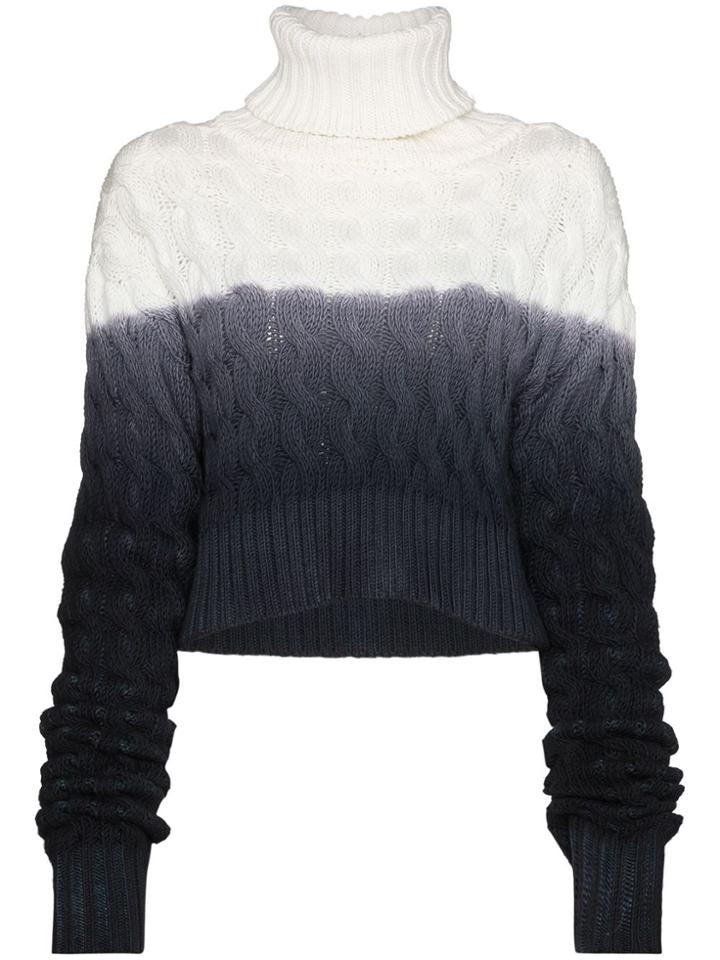 Matthew Adams Dolan Mad Knit Swtr Hn Ls Cble Knit Crpd Dipdy - White