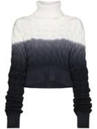 Matthew Adams Dolan Mad Knit Swtr Hn Ls Cble Knit Crpd Dipdy - White