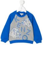 Kenzo Kids - Wild Cats Printed Sweatshirt - Kids - Cotton - 18 Mth, Blue