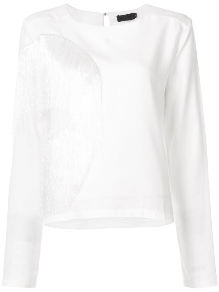 Maki Oh - Fringed Blouse - Women - Polyester/cotton/luroyl Lysine Phenoxyethanol - S, White, Polyester/cotton/luroyl Lysine Phenoxyethanol