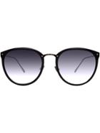 Linda Farrow 251 C61 Oval Sunglasses - Black