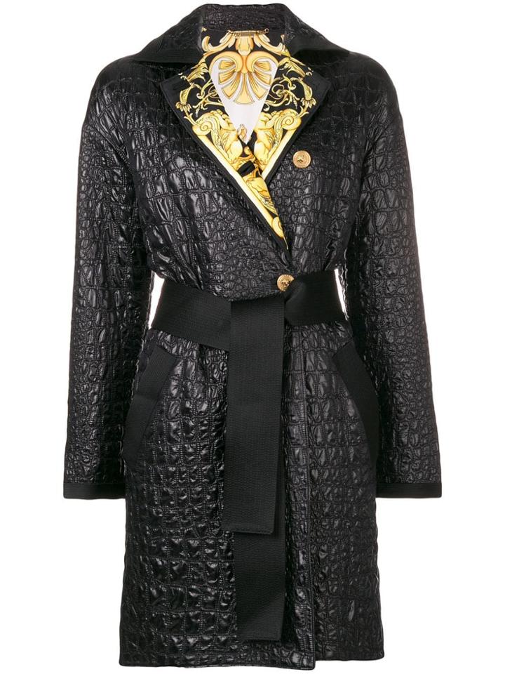Versace Baroque Detail Coat - Black