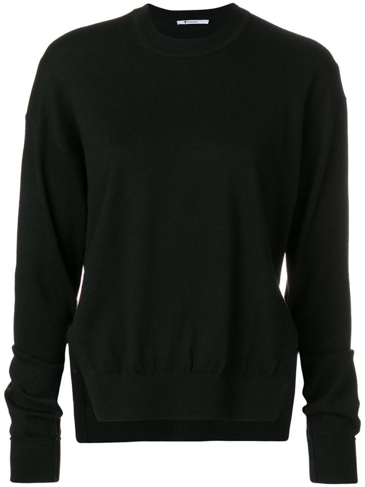 T By Alexander Wang Side Slit Sweater - Black