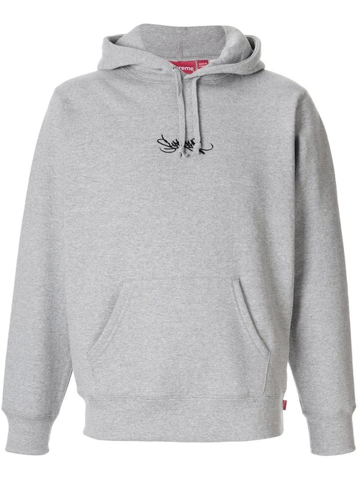Supreme Tag Logo Hoodie - Grey