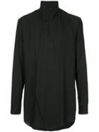 Julius Asymmetric-front Oversized Shirt - Black