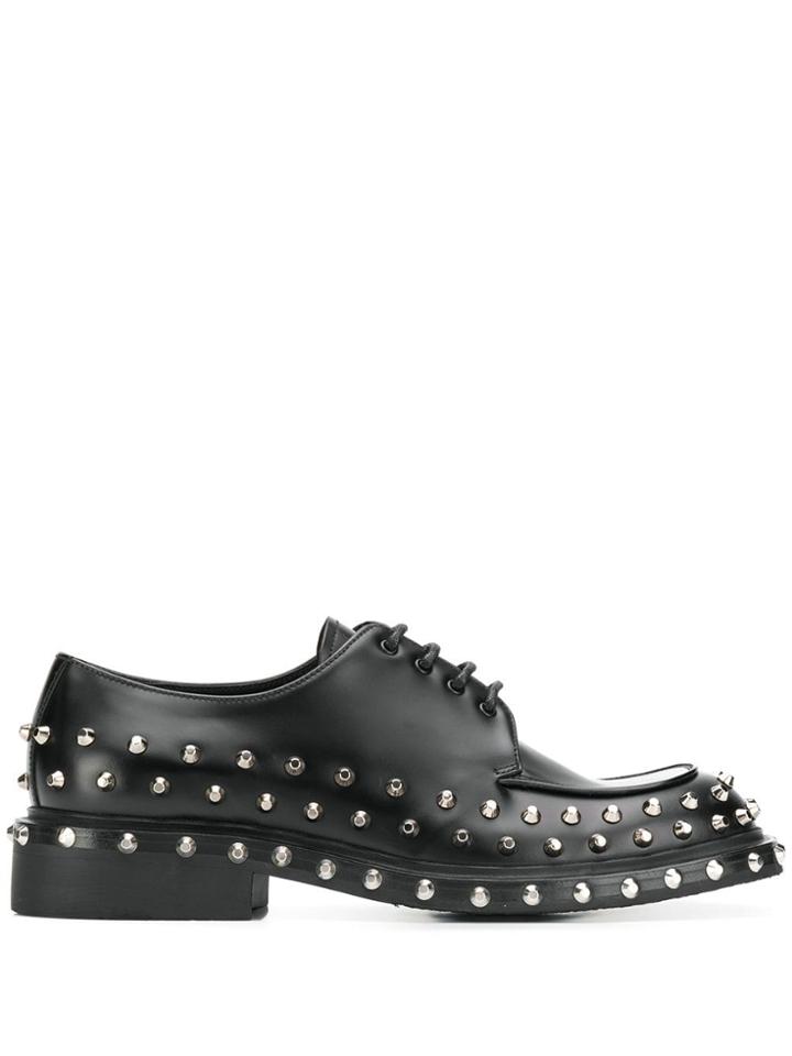 Prada Stud-embellished Derby Shoes - Black