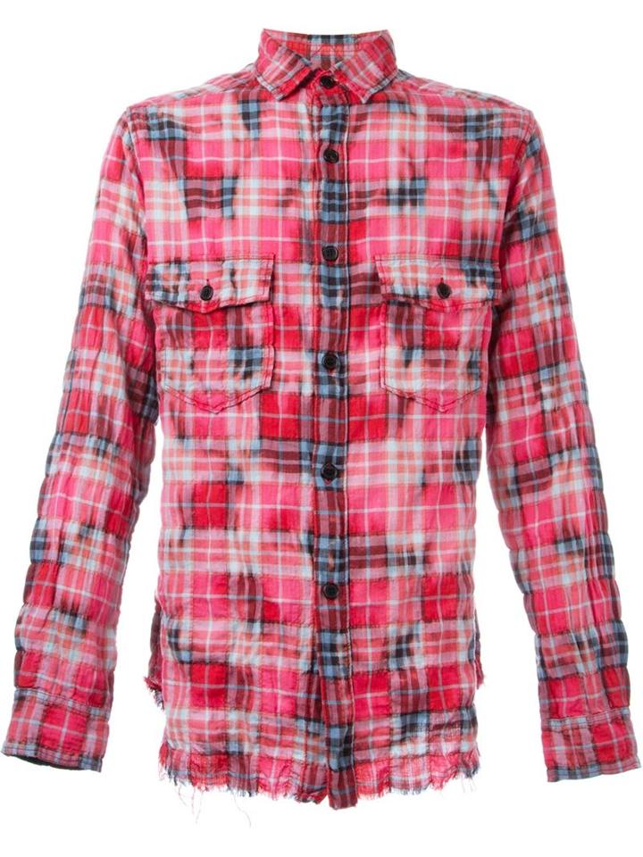 Saint Laurent Washed Plaid Shirt