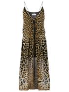 Saint Laurent Leopard Print Dress - Brown