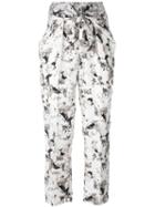 Max Mara Beige Printed Trousers, Women's, Size: 38, White, Silk
