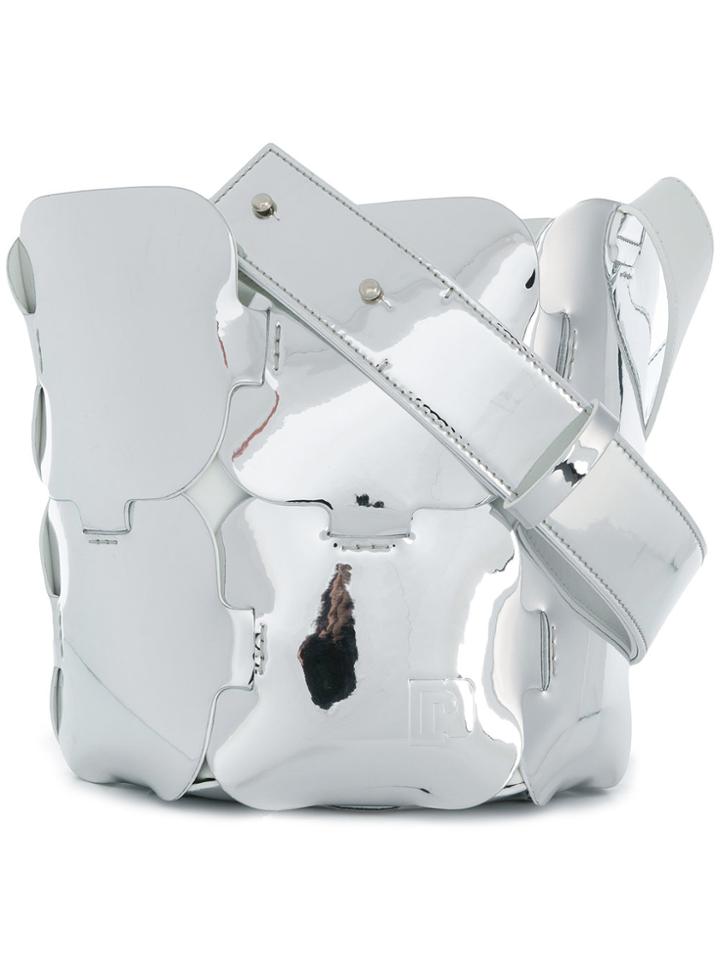 Paco Rabanne Mirrored Small Hobo Tote - Metallic