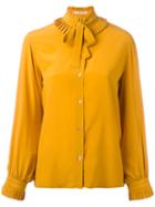 Guy Laroche Vintage Pussybow Blouse, Women's, Size: 38, Yellow/orange