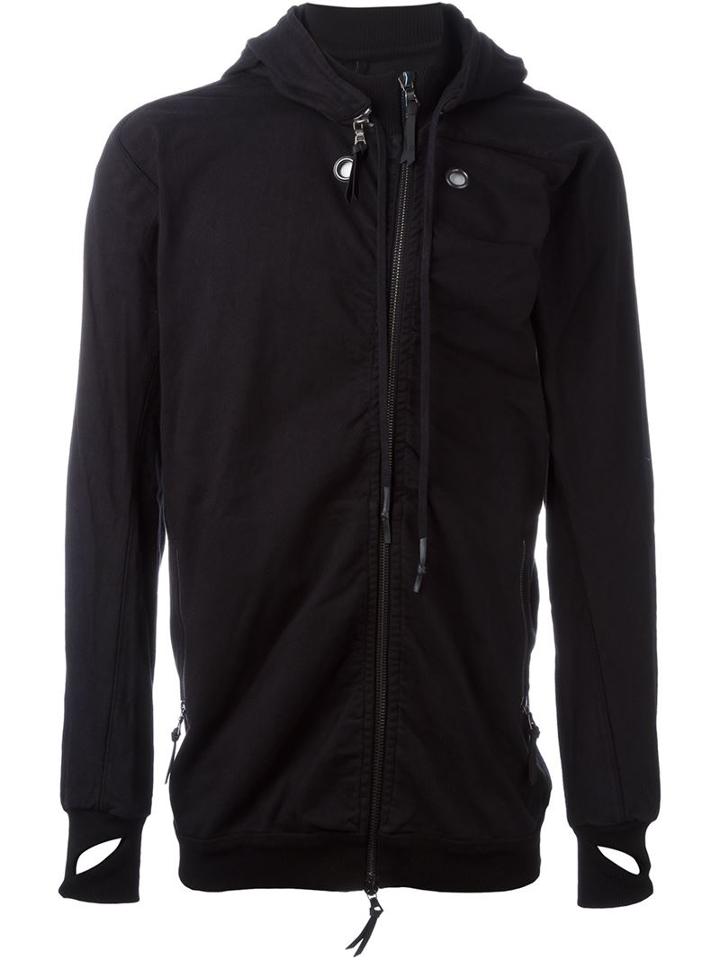 11 By Boris Bidjan Saberi Long Fit Asymmetric Zip Hoodie