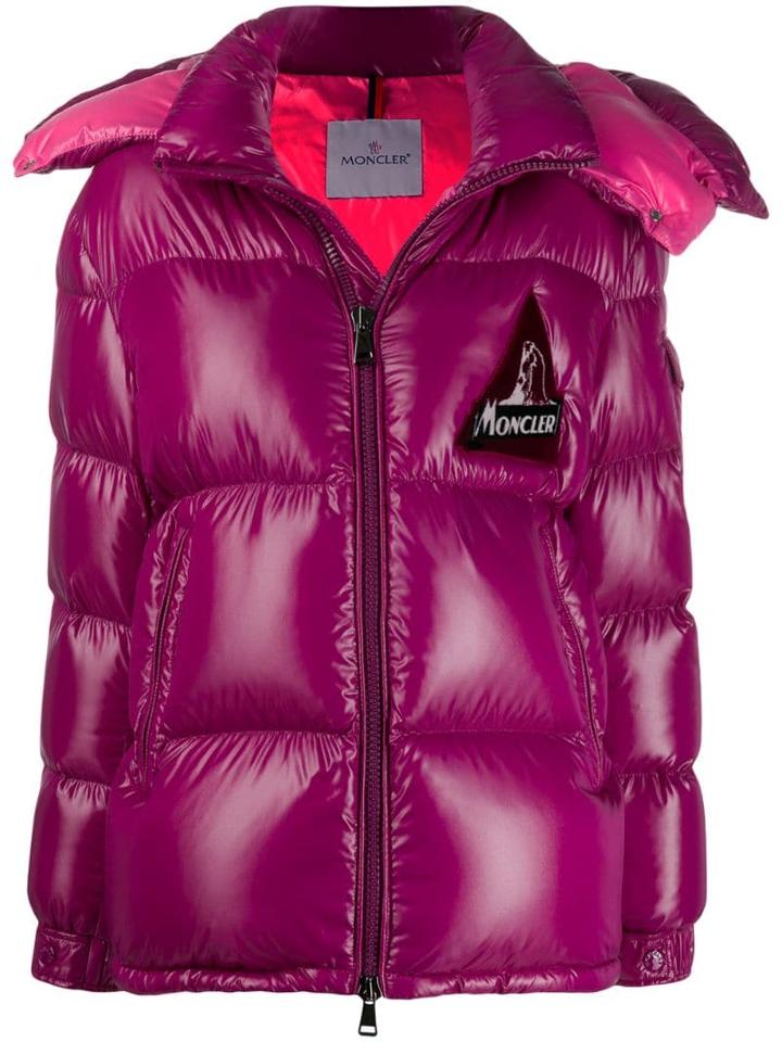 Moncler Logo Patch Puffer Jacket - Purple