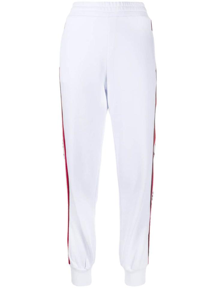 Msgm Logo Stripe Track Trousers - White