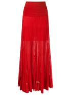 Andrea Bogosian Long Ribbed Skirt, Women's, Size: P, Red, Polyamide/viscose