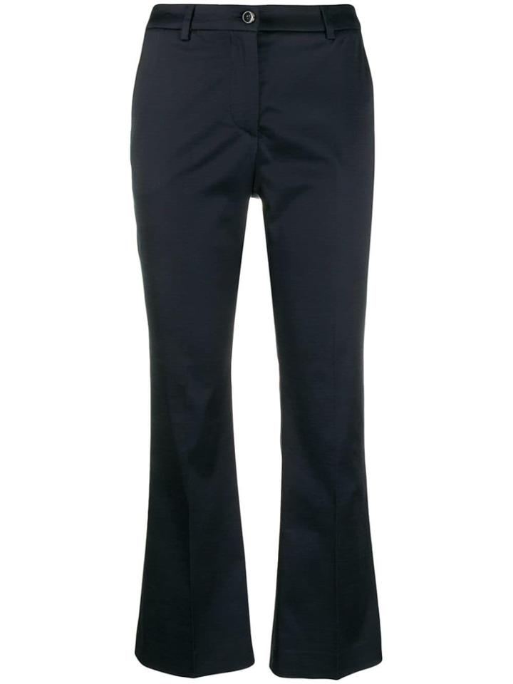 Pt01 Luxury Satin Stretch Trousers - Blue