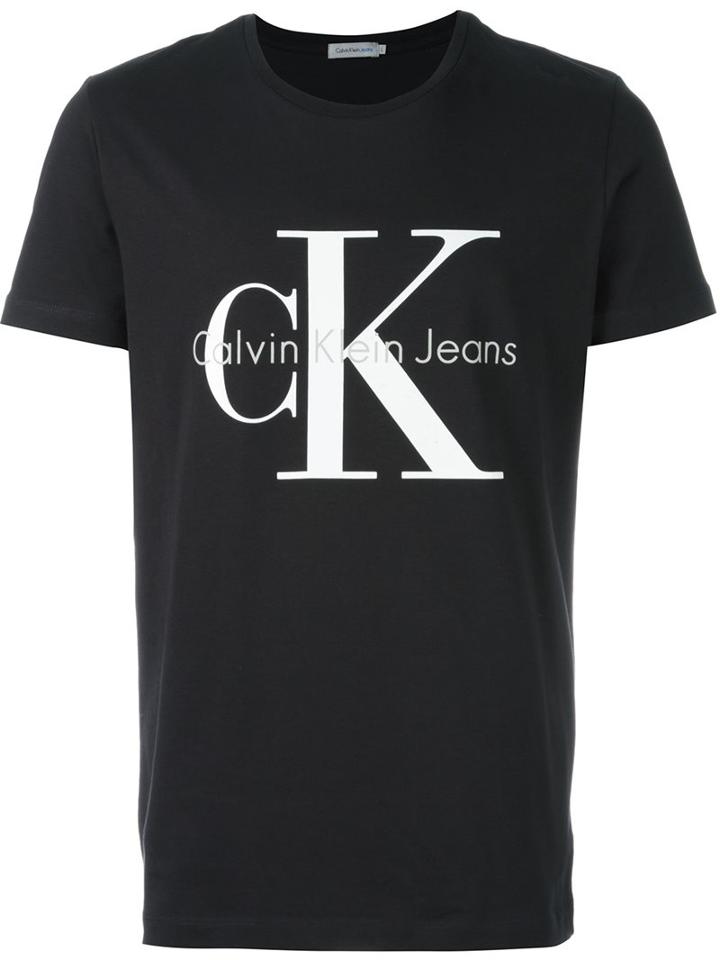 Calvin Klein Jeans Logo Print T-shirt, Men's, Size: Medium, Black, Cotton