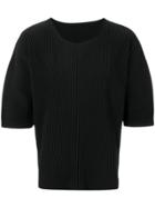 Homme Plissé Issey Miyake Structured Sleeves Ribbed Jumper - Black