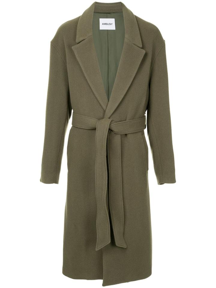 Ambush Belted Single Breasted Coat - Green