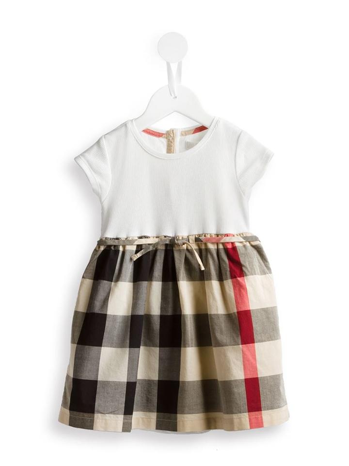 Burberry Kids - Checked T-shirt Dress - Kids - Cotton - 12 Mth, Nude/neutrals