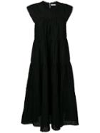 See By Chloé Embroidered Tiered Midi Dress - Black