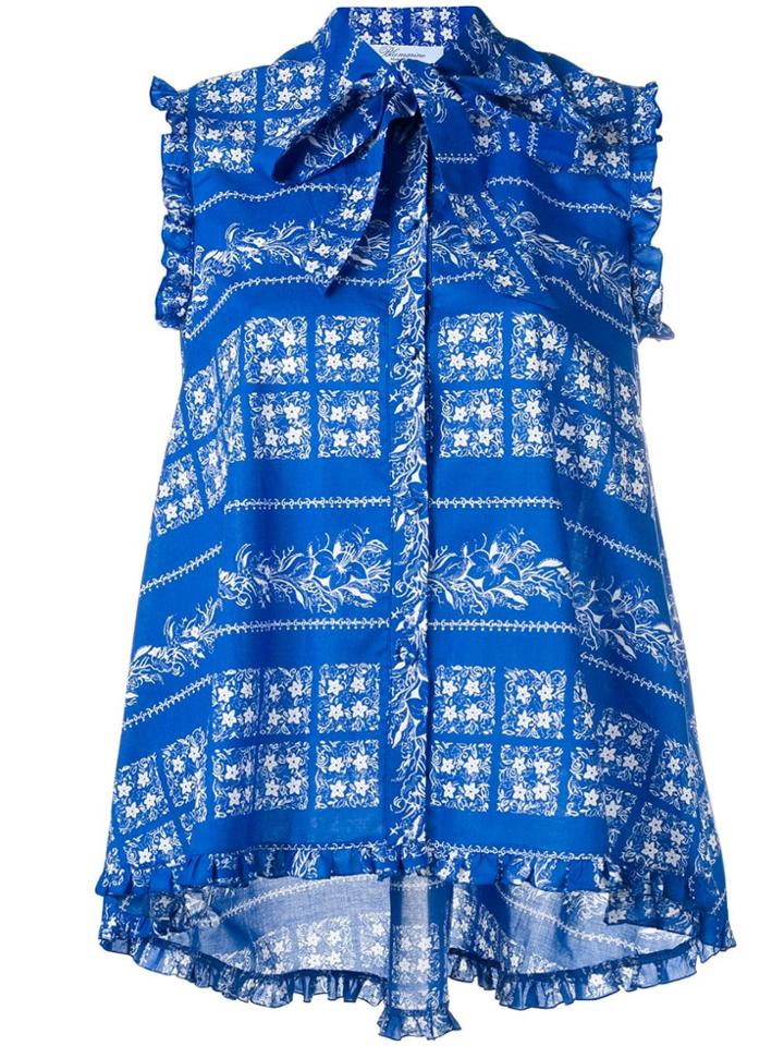 Blumarine Floral Print Shirt - Blue