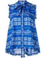 Blumarine Floral Print Shirt - Blue