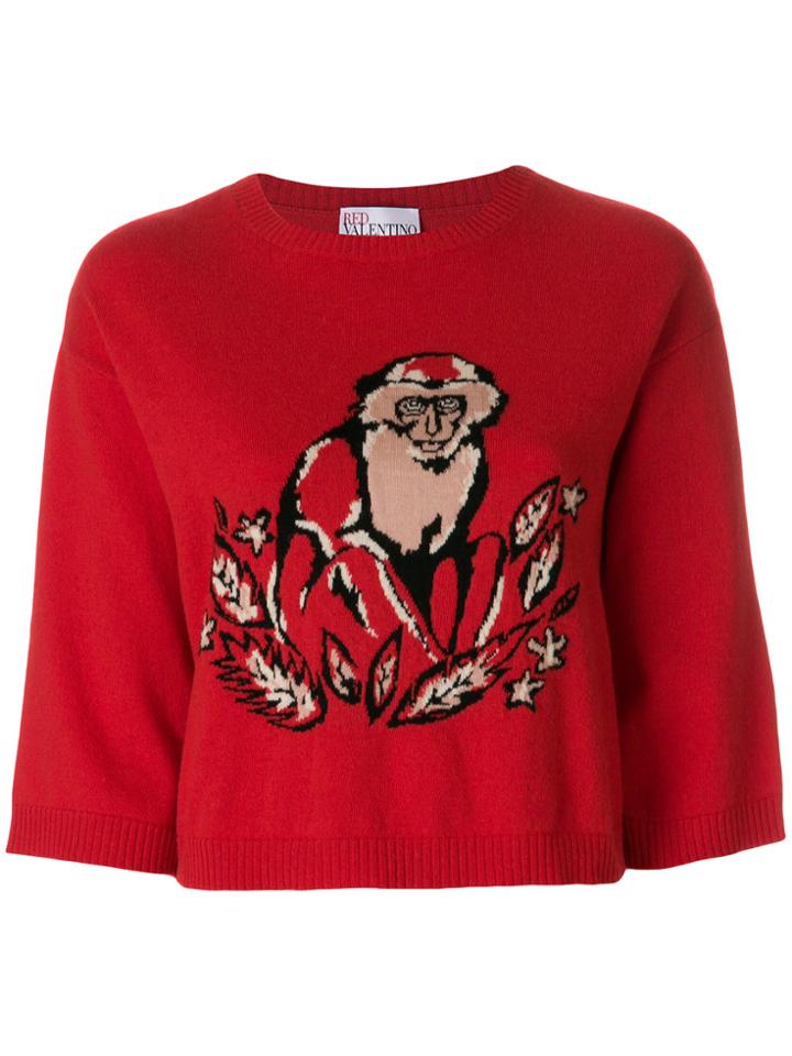 Red Valentino Monkey Print Sweatshirt