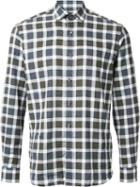 Kent & Curwen Checked Long Sleeve Shirt, Men's, Size: Medium, Grey, Cotton