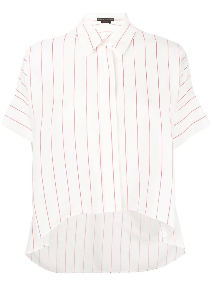 Alice+olivia Striped Boxy Shirt - White