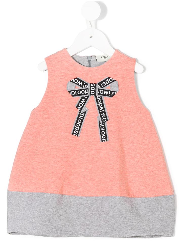 Fendi Kids - Bow Print Dress - Kids - Cotton/spandex/elastane - 12 Mth, Pink/purple