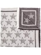 Diesel Light Scarf With All-over Star Motif - Black