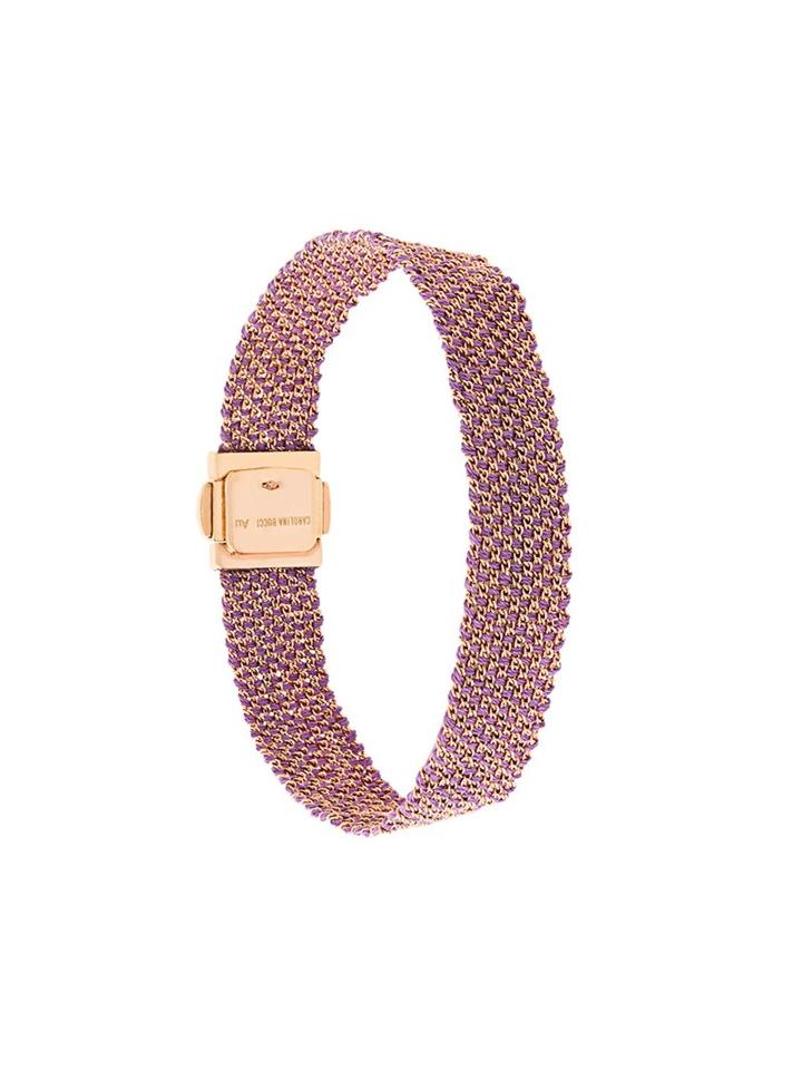 Carolina Bucci 18kt Rose Gold 'woven' Bracelet, Women's, Pink/purple