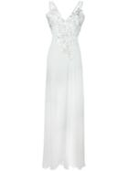 Versace Collection Lace Panel Gown, Women's, Size: 42, White, Polyester