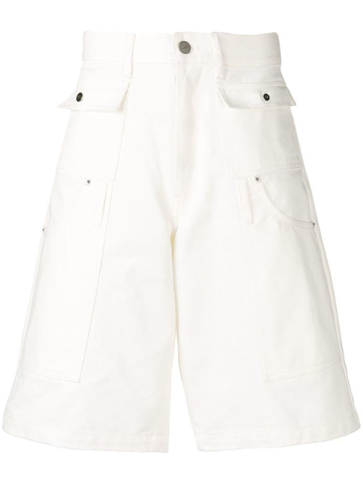 Jacquemus Men Flap Pockets Bermuda Shorts - White