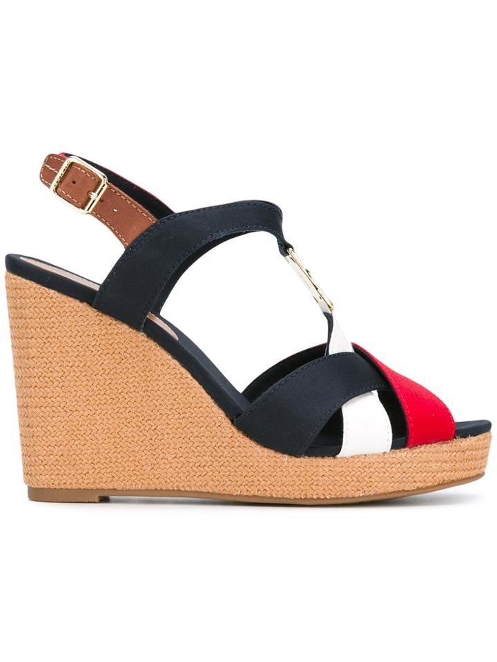 Tommy Hilfiger Colourblock Wedge Sandals - Blue
