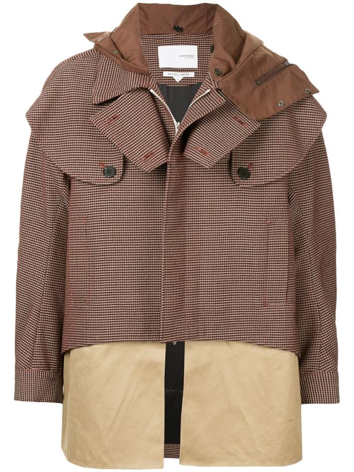 Yoshiokubo Oversized Houndstooth Hunting Coat - Brown