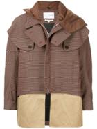 Yoshiokubo Oversized Houndstooth Hunting Coat - Brown