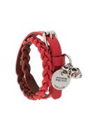 Alexander Mcqueen Braided Leather Bracelet - Red