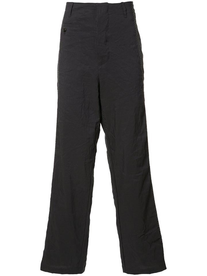 Uma Wang Drop-crotch Trousers, Men's, Size: Medium, Black, Linen/flax/polyester
